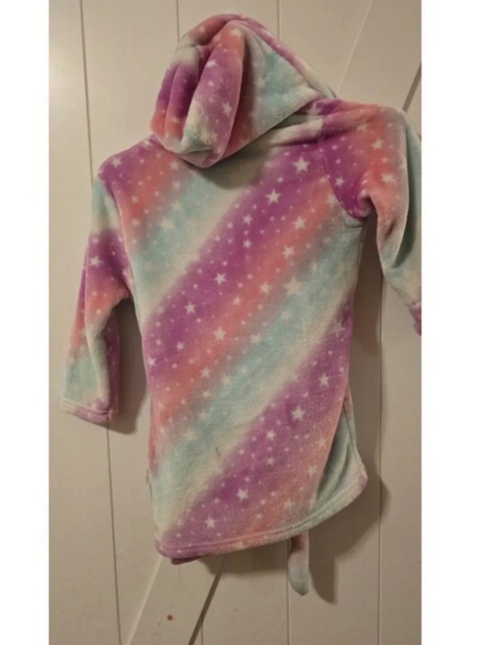 Girls' Kids Cuddl Duds Plush PinkPurple Tie-Dye Robe, Size S (7/8).Soft & Coz